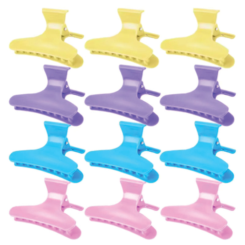 Butterfly Hair Section Clips 12 pc
