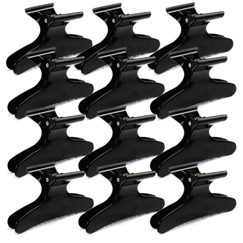Butterfly Hair Section Clips 12 pc