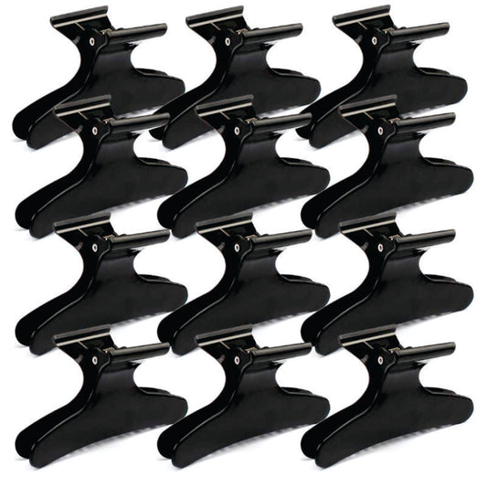 Butterfly Hair Section Clips 12 pc