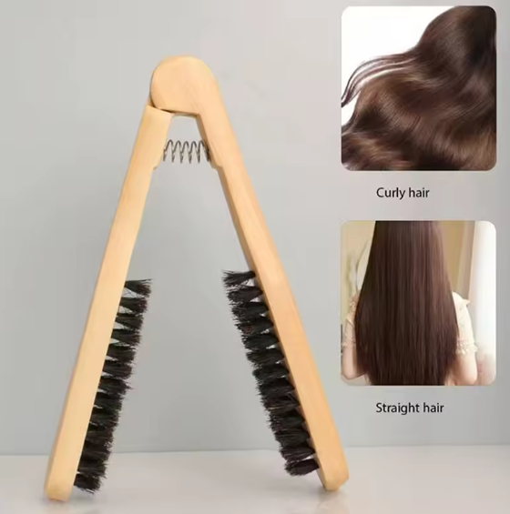 Hair Straightener Brush Wooden