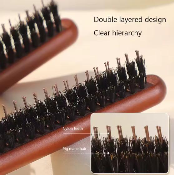 Teasing Hair Brush Wooden 1 pc